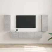 vidaXL TV stenska omara 2 pcs Beton 30 x 31 x 80 cm Konstruiran les