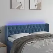 LED uzglavlje tamnoplavo 147x16x78/88 cm baršunasto