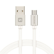 Micro USB pleten kabel Swissten 2m - srebrn