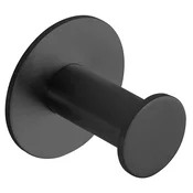 X-ROUND BLACK samolepilni kavelj, črna mat barva - Črna - 45x31 mm - Sapho - X-ROUND - 24 - Iz nerjavečega jekla - Kljuka - Krožni - 45 - 45 - 31 - According to recommendation - 14