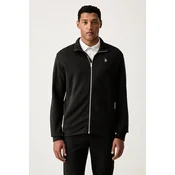 U.S. Polo Assn. jopica moška z bombažem LUXE DHM ZIP THROUGH FUNNEL