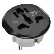 AVIZAR Adapter za polnjenje Universal EU v UK/AU/ZDA/CN, Črna, (5000220145)