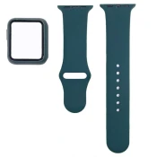 BStrap Silicone pašček + ovitek za Apple Watch 44mm, dark green