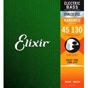 ELIXIR 45-130 LIGHT/MEDIUM SS NANOWEB strune za 5-strunsko bas kitaro