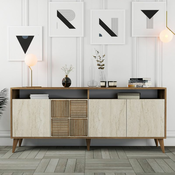 HANAH HOME Komoda Milan Walnut Travertine
