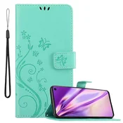 Cadorabo CADORABO Samsung Galaxy S10 4G v klasično srebrno - ovitek v cvetličnem dizajnu z magnetnim zapiranjem, stoječo funkcijo in režami za kartice, (20565104)