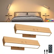 2x DetarZinLED brezžična stenska LED svetilka z daljincem