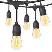 shumee Vrtna svetilka Girlanda Svetlobna veriga 15 m + 15 LED E27 Vodoodporna