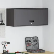 Ormar za zid u garaži Crna 80 x 33 x 35 cm Celik s prahom