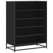 Vidaxl Omarica za čevlje črna 75x38x97,5 cm inženirski les in kovina