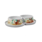 MODERNA Posuda za macke Trendy Dinner Indy&Louise, 2x350ml, Šarena