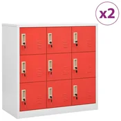 Vidaxl omara s ključavnico 2 kosa siva in rdeča 90x45x92,5 cm jeklo