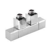 Sapho - Priključni komplet ventilov za sredinsko priključitev CUBE TWIN, poliran krom