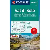 KOMPASS Wanderkarte 119 Val di Sole, Madonna di Campiglio, Male, Passo del Tonale, Peio, Rabbi 1:35000