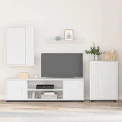 Set TV komoda Zidne 4 pcs Bijelo Konstruirano drvo