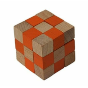 Lesena sestavljanka kocka oranžna