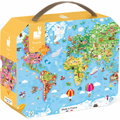 Janod Puzzle Zemljevid sveta v kovčku 300 kos
