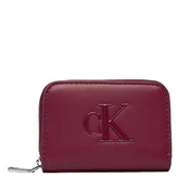 Calvin Klein Denarnica Bold Ck Medium Zip Around LV04F1154G Bordo rdeča