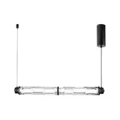 LED luster na sajli CORTE LED/18W/230V, crne boje