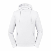 Biała bluza unisex Pure Organic High Collar Hooded Sweat Russell