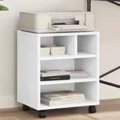 Vidaxl vidaXL Stojalo za tiskalnik s kolesi belo 41x32x48 cm