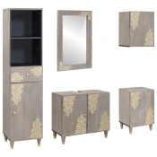 vidaXL Komplet pohištva za kopalnico 5 pcs Siva 62 x 33 x 58 cm