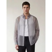 ARMIE Srajca The Jacob Organza Overshirt siva