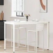 vidaXL Barska miza Bela 110 x 55 x 105 cm Masivno borovo les