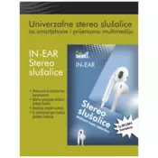 MEANIT Slušalice, stereo, 3,5mm, univerzalne, bijele - SLUNI4