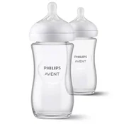 Avent Natural Glass Baby Bottle Response 1 month and + 2x240ml