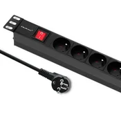 Qoltec PDU podaljšek za 19 RACK | 1U | 16A | 6xFRENCH | 2m