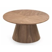Klubska mizica Burleson 182 Oreh, 45cm, MDF plošča, Naravni furnir, Okrogla