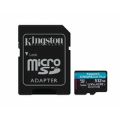 KINGSTON U3 V30 512GB Canvas Go Plus 170R A2 + adapter SDCG3/512GB