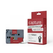Capture Etiketa za tiskalnik 9 mm x 8 m črna na rumeni podlagi, CA-TZE621