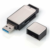 HAMA citac kartica USB 3.0, SD/microSD, srebrna