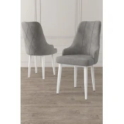Hanah Home Set stolica Trex, 46x95x42 cm, 6 komada, Sivo-bele