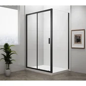 POLYSAN Pravokotni Tuš Kabina EASY BLACK 1400x700mm s Čistim Steklom, Črna, L/P Možnosti
