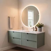Skye Decor Set kupatilskog ormarica sa umivaonikom i ogledalom, 2 dela, Zeleni