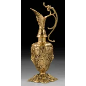 Casa Padrino luxury baroque vase in wine jug shape gold 16 x H. 44 cm - Handmade bronze flower vase - Baroque decorative accessories - Baroque interior - Baroque furniture