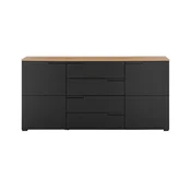 KOMODA  165/80/40 cm  crna, boje hrasta