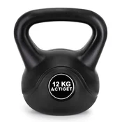 springos Kettlebell za vaje, 12 kg uteži, kettlebell za trening ABS, črna žoga, (5000136393)