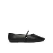 Calvin Klein Balerinke Oblique Ballerina Mj Lth Hdw HW0HW02847 Črna
