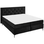Boxxx BOXSPRING POSTELJA 160 cm  x 200 cm , tekstil črna
