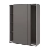 PAX / HASVIK Garderober, tamnosiva/tamnosiva, 150x66x201 cm