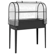 Homestar Dvignjena vrtna greda z rastlinjakom 100x49x136 cm črna