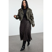 Trendyol Curve Khaki Knitted Plus Size Skirt
