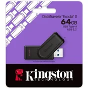 Kingston 64GB DTXS/64GB USB Flash memorija 3.2 Black