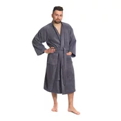 Interkontakt Moški bombažni kopalni plašč model KIMONO 02 Dark Grey M