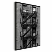 Slika - Emergency Exit (1 Part) Vertical 40x60 U crnom drvenom okviru