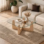 Hanah Home klub sto Kare, 80 cm, prirodno drvo